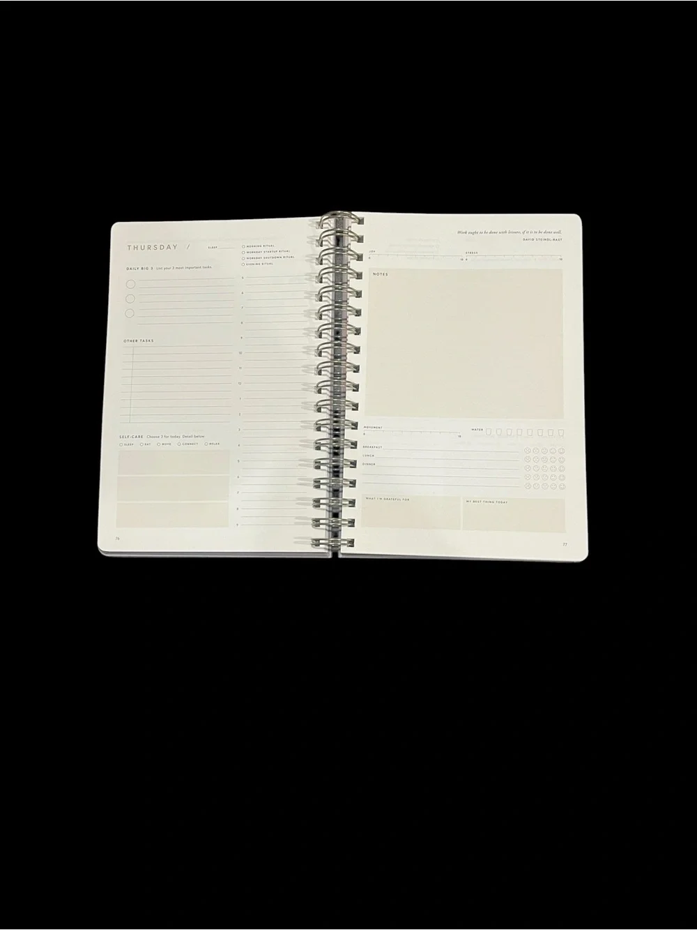Full Focus Wellness Planner Lilac Spiral Bound Self-Care Weekly Daily Undated